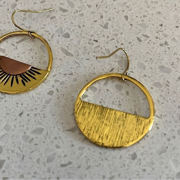 Vintage Sunrise Sun Drop Dangle Earrings Retro - Picture 6 of 10
